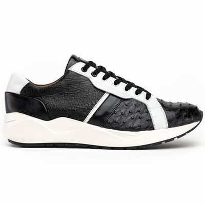 Marco_Di_Milano Lyon II: Black & White Leather Luxury Shoe