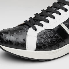 Marco Di Milano Lyon II Ostrich Quill & Calfskin Sneakers