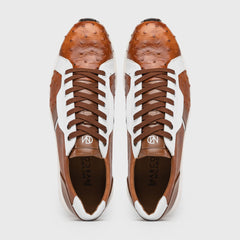 Marco Di Milano Lyon II Ostrich Quill & Calfskin Sneakers