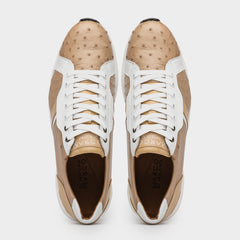 Marco Di Milano Lyon II Ostrich Quill & Calfskin Sneakers