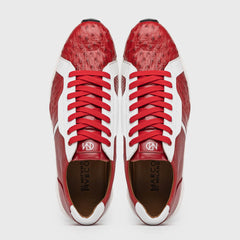 Marco Di Milano Lyon II Ostrich Quill & Calfskin Sneakers