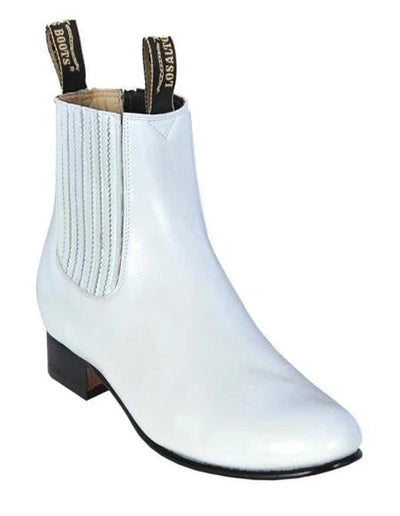 Men’s Genuine Deer Leather Western Boots – White