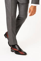 Mauri Dark Brown Gold Alligator Shoes Made Italy Scarface