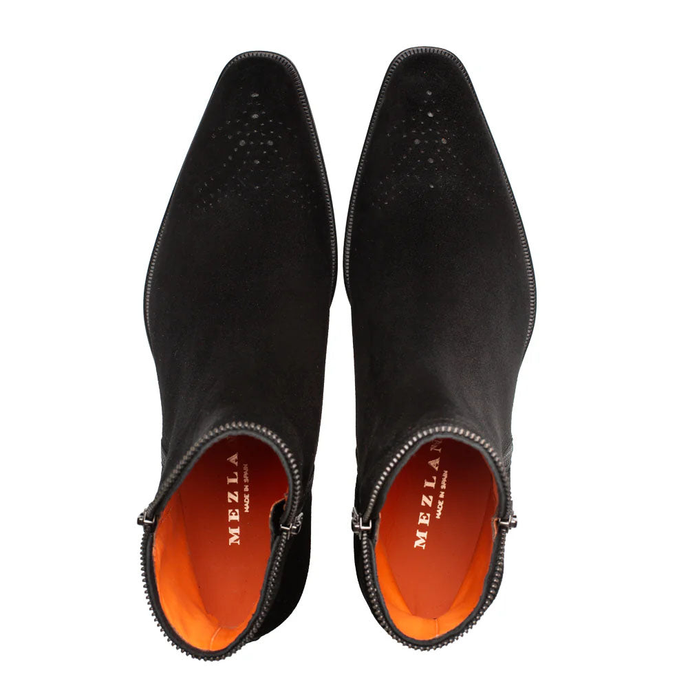 Mezlan Moretti Suede Zip Boot Black (21686)