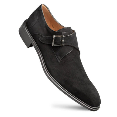 Mezlan Albini Suede Monk strap - Black