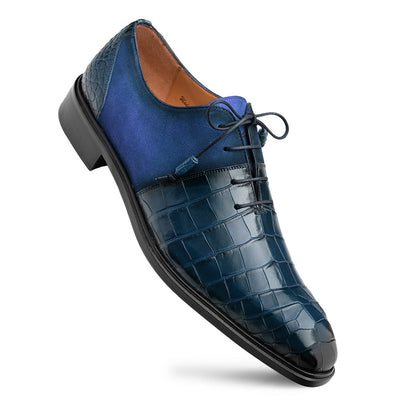 Mezlan Alligator Suede Oxford - Luxury Men's Dress Shoe