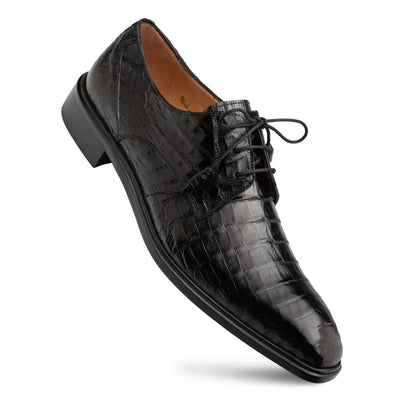 Mezlan Riverside Crocodile Lace-Up Derby Black (50180-F)