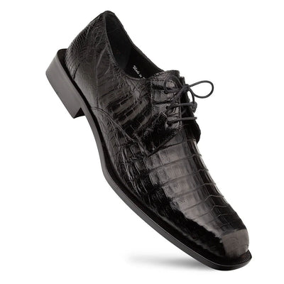 Mezlan Ugo Crocodile Square Toe Lace Up Derby Black (50200-F)