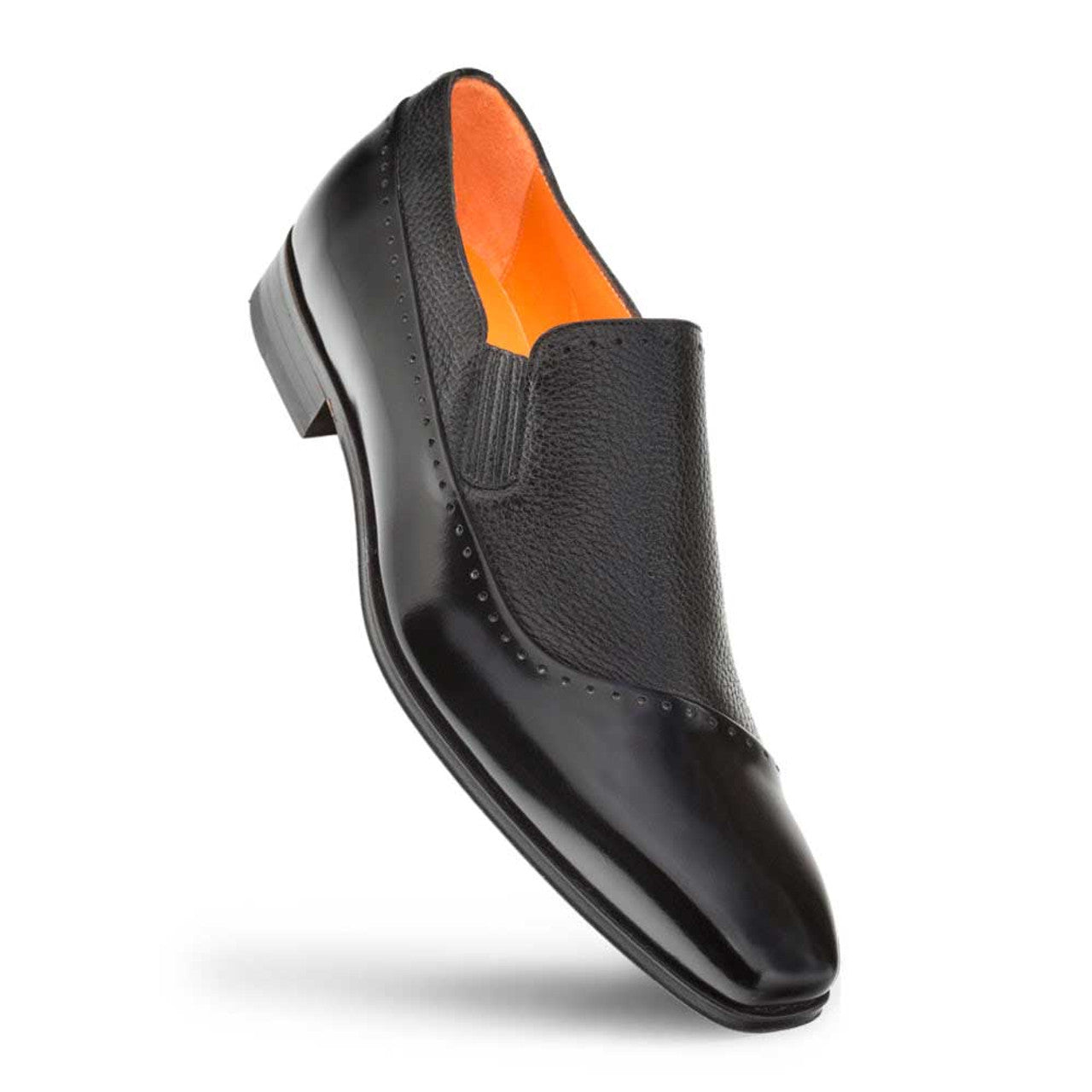 Mezlan Black Deerskin and Calf leather Slip-on for men 1   - from alligatorwarehouse.com