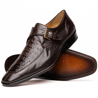 Marco Di Milano Men's Brown Caiman Lizard Derby Shoes Toluca 1 TOLUCA_CAIMAN FUS-LIZ RING_BROWN_8  - from alligatorwarehouse.com