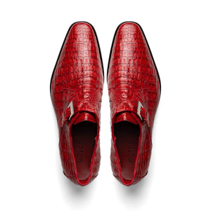 Marco Di Milano Mens Red  Caiman Gator Dress Shoes Rovigo