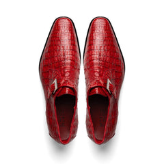 Marco Di Milano Mens Red  Caiman Gator Dress Shoes Rovigo