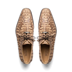 Marco Di Milano Mens Rustic Tan Caiman Gator Derby Apricena
