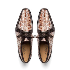 Marco Di Milano Mens White and Brown Caiman Gator Derby Caribe