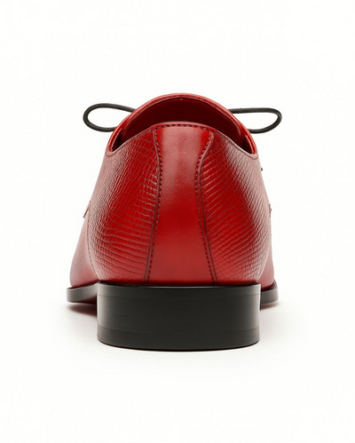 Marco Di Milano Merida Red Oxfords Lizard & Caiman Crocodile Shoes