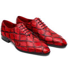 Marco Di Milano Olivieri Red Pirarucu Dress Shoe Oxfords