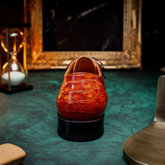 Marco Milano Exotic Caiman Shoes Cognac Gator Derby Lacio