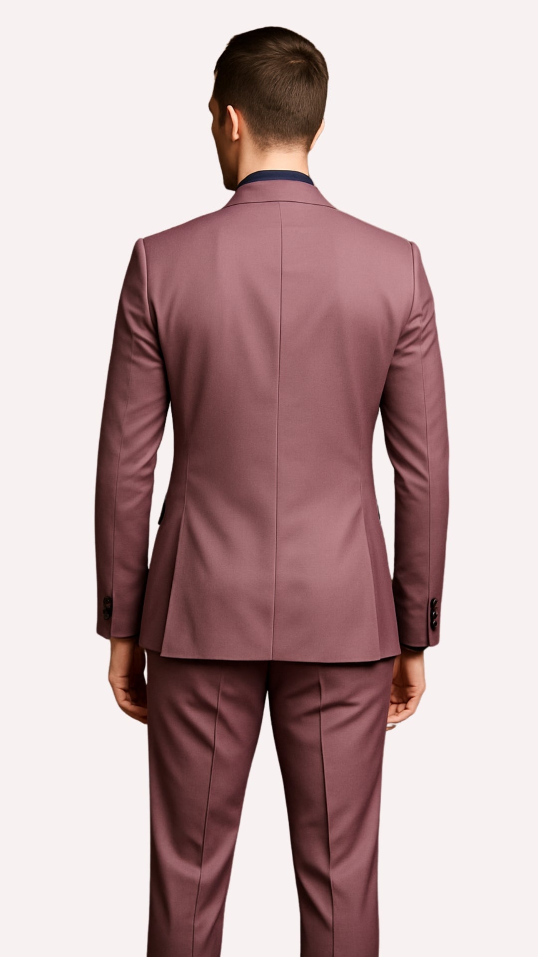 Men's Mauve Pink Tuxedo Suit ƒ?? 3-Piece Slim Fit with Black Satin Shawl Lapel 3   - from alligatorwarehouse.com