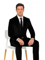 Men’s Black Velvet Peak Lapel Suit – 2-Piece Skinny Fit Formalwear by Tazzio