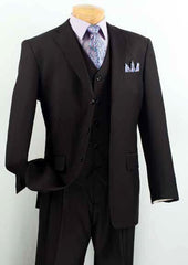 Men's Classic Three Piece ,3 buttons Suit Color Black