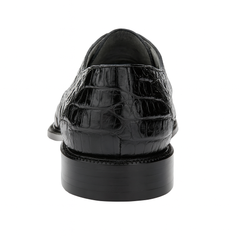 Mens Belvedere Chapo Caiman Crocodile Hornback Dress Shoe in Black