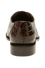 Mens Belvedere Chapo Caiman Crocodile Hornback Dress Shoe in Brown