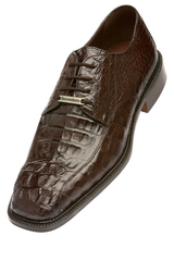Mens Belvedere Chapo Caiman Crocodile Hornback Dress Shoe in Brown