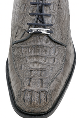 Mens Belvedere Chapo Caiman Crocodile Hornback Dress Shoe in Grey
