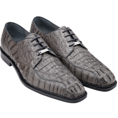 Mens Belvedere Chapo Caiman Crocodile Hornback Dress Shoe in Grey