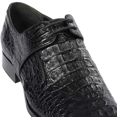 Men’s Black Genuine Full Crocodile Leather Lace-Up Dress Shoes