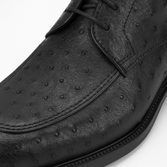 Los Altos Black Ostrich Quill Dress Ankle Boots