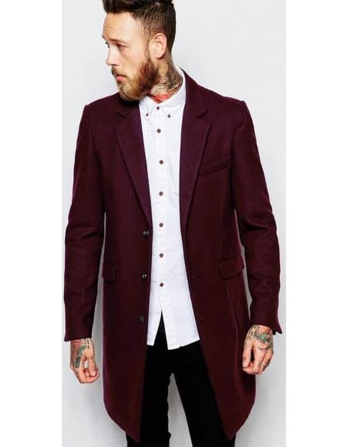 Men's Burgundy ~ Wine ~ Maroon Overcoats 1   - from alligatorwarehouse.com