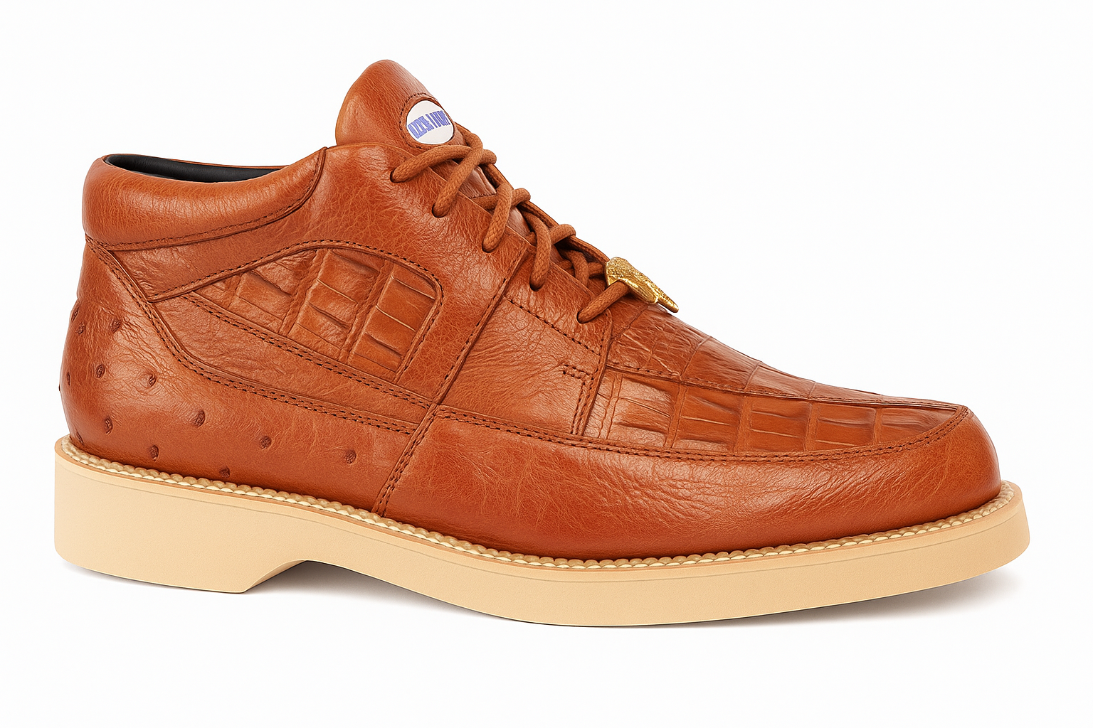 Men's Wild West Boots Caiman and Smooth Ostrich Skin Shoe 2ZA052803 3 2ZA052803-060  - from alligatorwarehouse.com