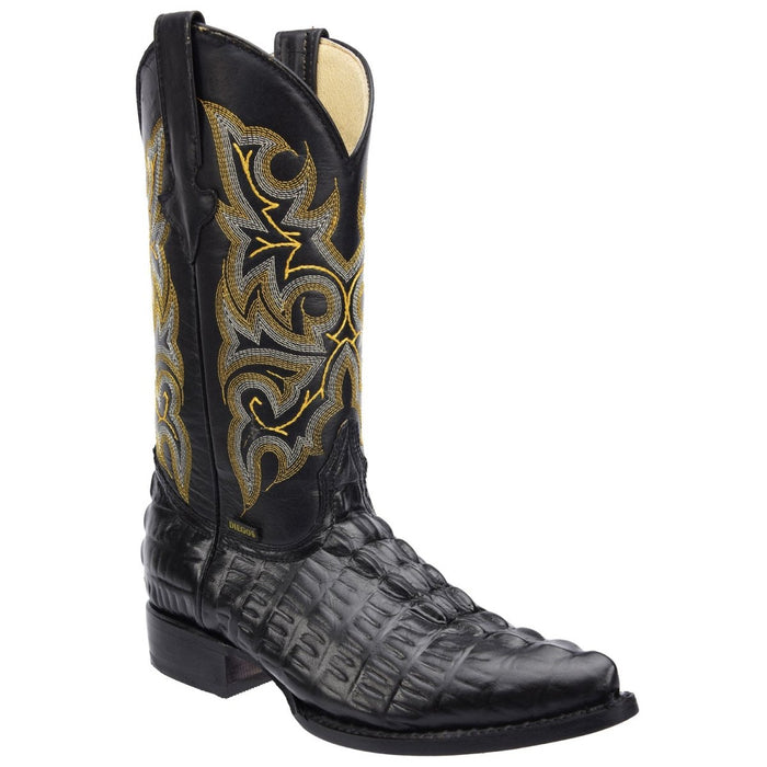 Men's Caiman Tail Print Leather J-Toe Boots - Oryx Men's Caiman Tail Print Leather J-Toe Boots - Oryx