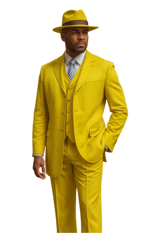 Yellow Zoot Suits - Mens Fashion Golish Yellow 1920s Vintage Look 4   - from alligatorwarehouse.com