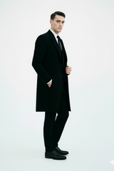 Mens Costume Thomas Shelby Black Vested Suit & Black Overcoat