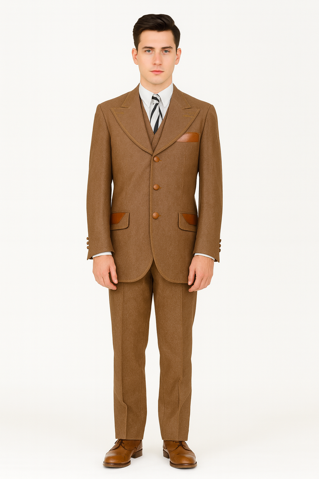 Denim Suit - Cotton Fabric Vested Suit - 3 Pieces Suit - Vested Fancy Suit 5 WV-7632  - from alligatorwarehouse.com