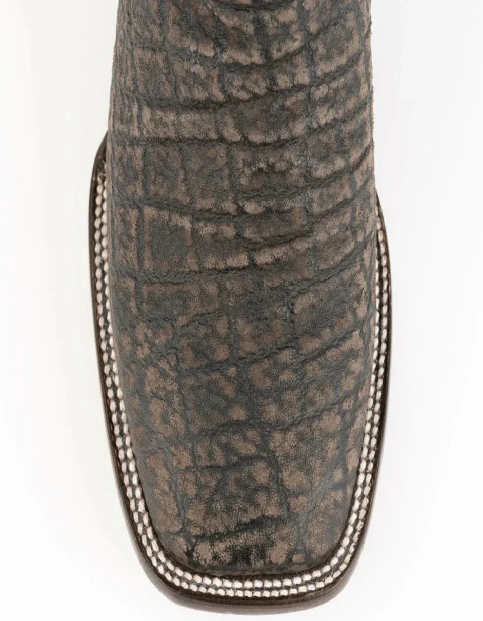 Men's Ferrini Acero Elephant Print Boots Handcrafted Black 2 12093-04-080-D  - from alligatorwarehouse.com