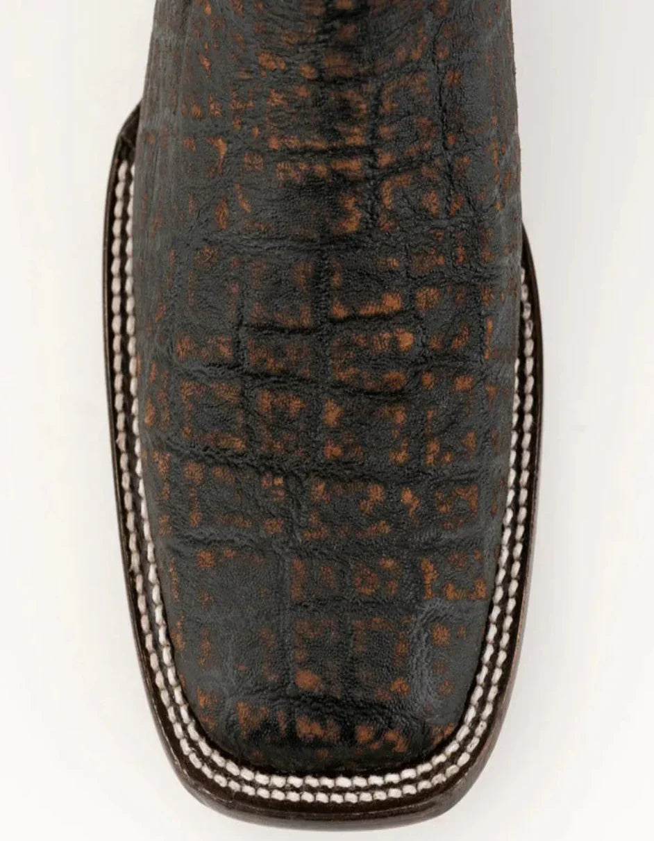 Men's Ferrini Acero Elephant Print Boots Handcrafted Nicotine 2 12093-24-080-D  - from alligatorwarehouse.com