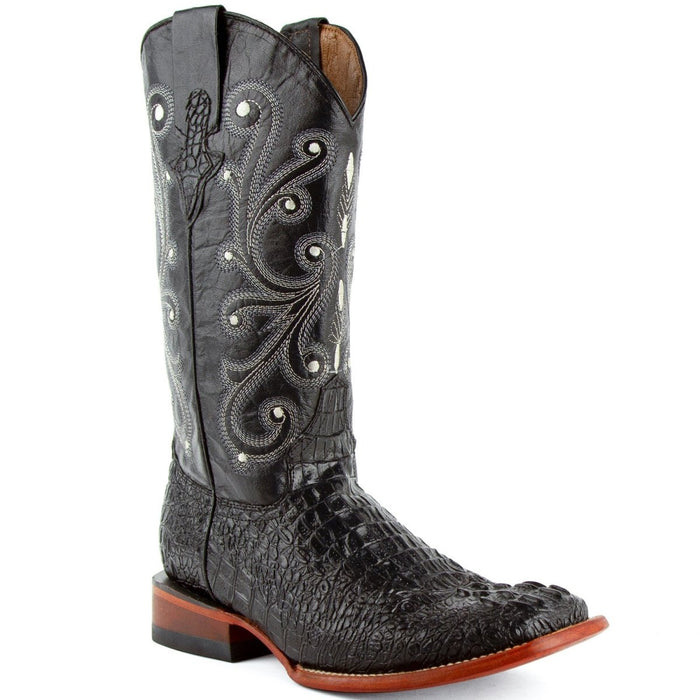 Men's Ferrini Caiman Crocodile Print Boots Handcrafted Black Men's Ferrini Caiman Crocodile Print Boots Handcrafted Black