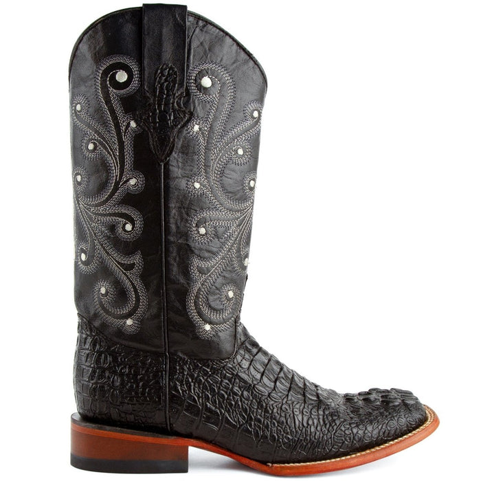 Men's Ferrini Caiman Crocodile Print Boots Handcrafted Black Men's Ferrini Caiman Crocodile Print Boots Handcrafted Black