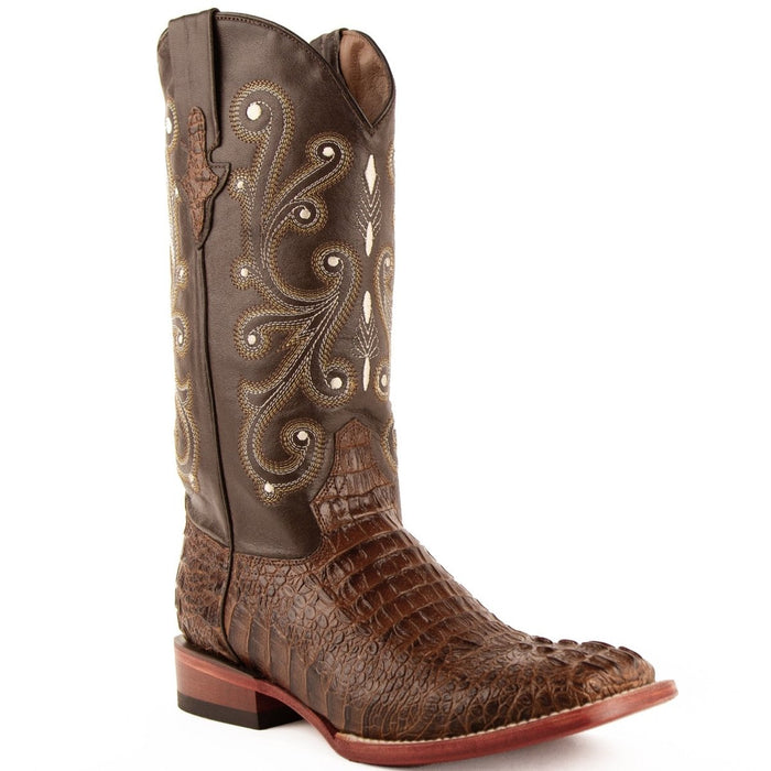 Men's Ferrini Caiman Crocodile Print Boots Handcrafted Rust Men's Ferrini Caiman Crocodile Print Boots Handcrafted Rust