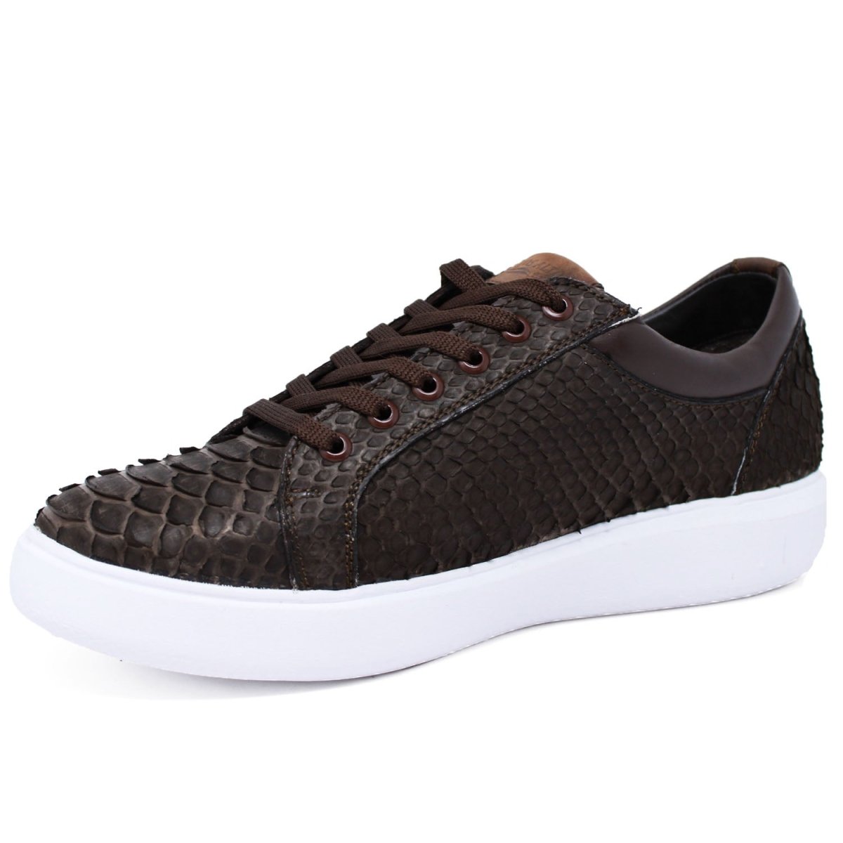 Men's Genuine Full Python Skin Sneakers - Brown 2 LAB-ZSM025707-060  - from alligatorwarehouse.com