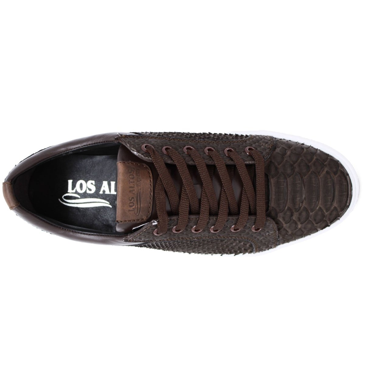 Men's Genuine Full Python Skin Sneakers - Brown 5 LAB-ZSM025707-060  - from alligatorwarehouse.com