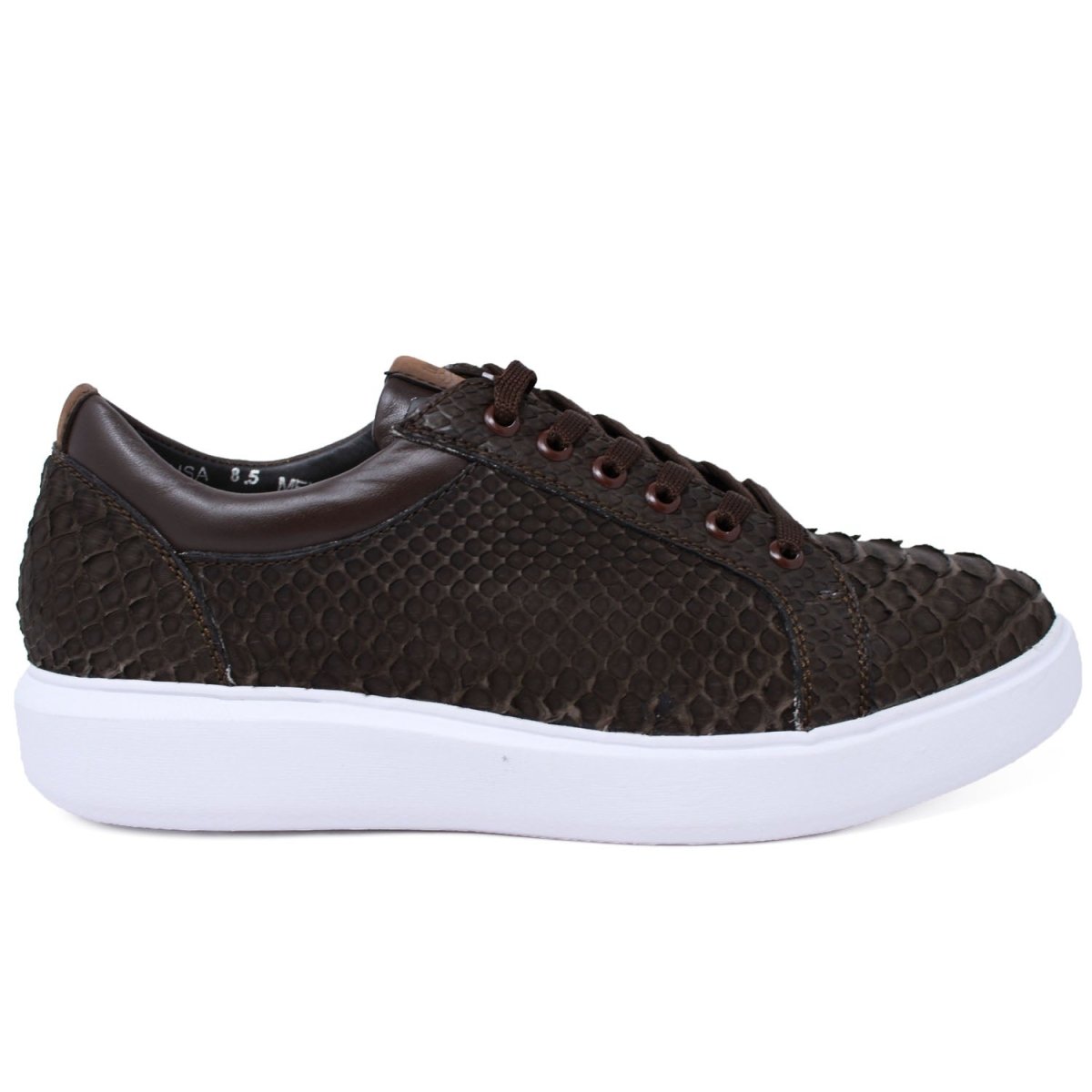 Men's Genuine Full Python Skin Sneakers - Brown 3 LAB-ZSM025707-060  - from alligatorwarehouse.com