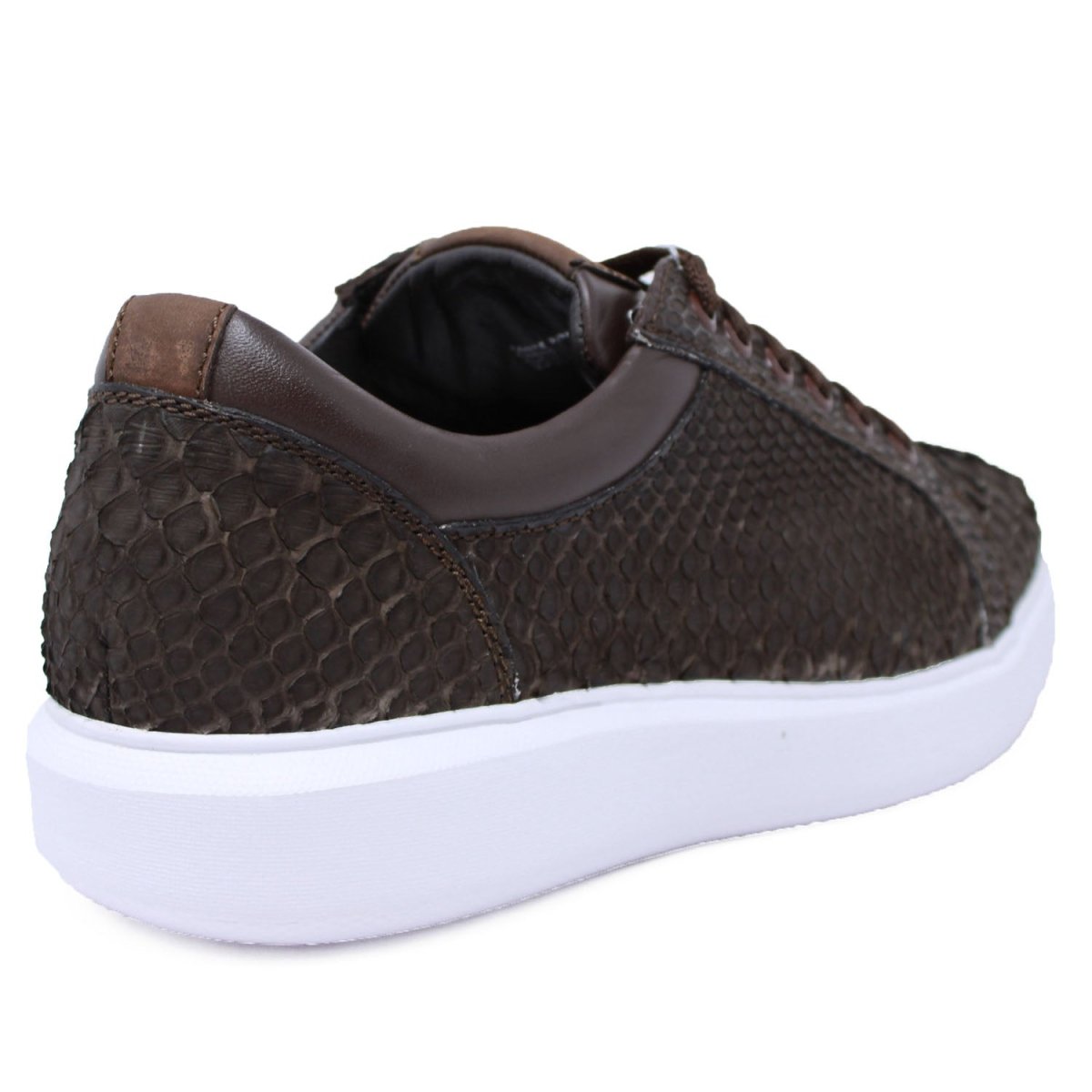 Men's Genuine Full Python Skin Sneakers - Brown 6 LAB-ZSM025707-060  - from alligatorwarehouse.com