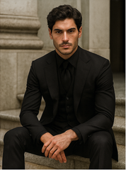 Mens John Wick Vested Black Suit Costume