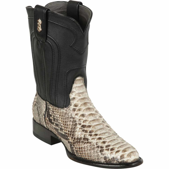 Men's Los Altos Original Python Boots Roper Toe - Natural 1   - from alligatorwarehouse.com