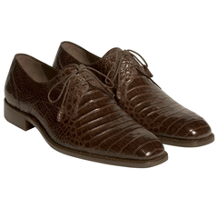 Mens Mezlan Anderson Caiman Crocodile Dress Shoe in Brown