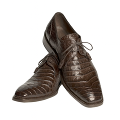Mens Mezlan Anderson Caiman Crocodile Dress Shoe in Brown